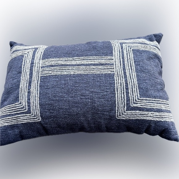 Creative Co-Op 24 Inches Cotton Blend LumbarJute Embroidery Charcoal Pillow Gray - Picture 6 of 10